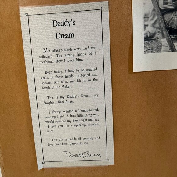 Pencil Sketch Wall Art Daddys Dream By Dave McMahon Framed Wood Framed - Picture 3 of 10